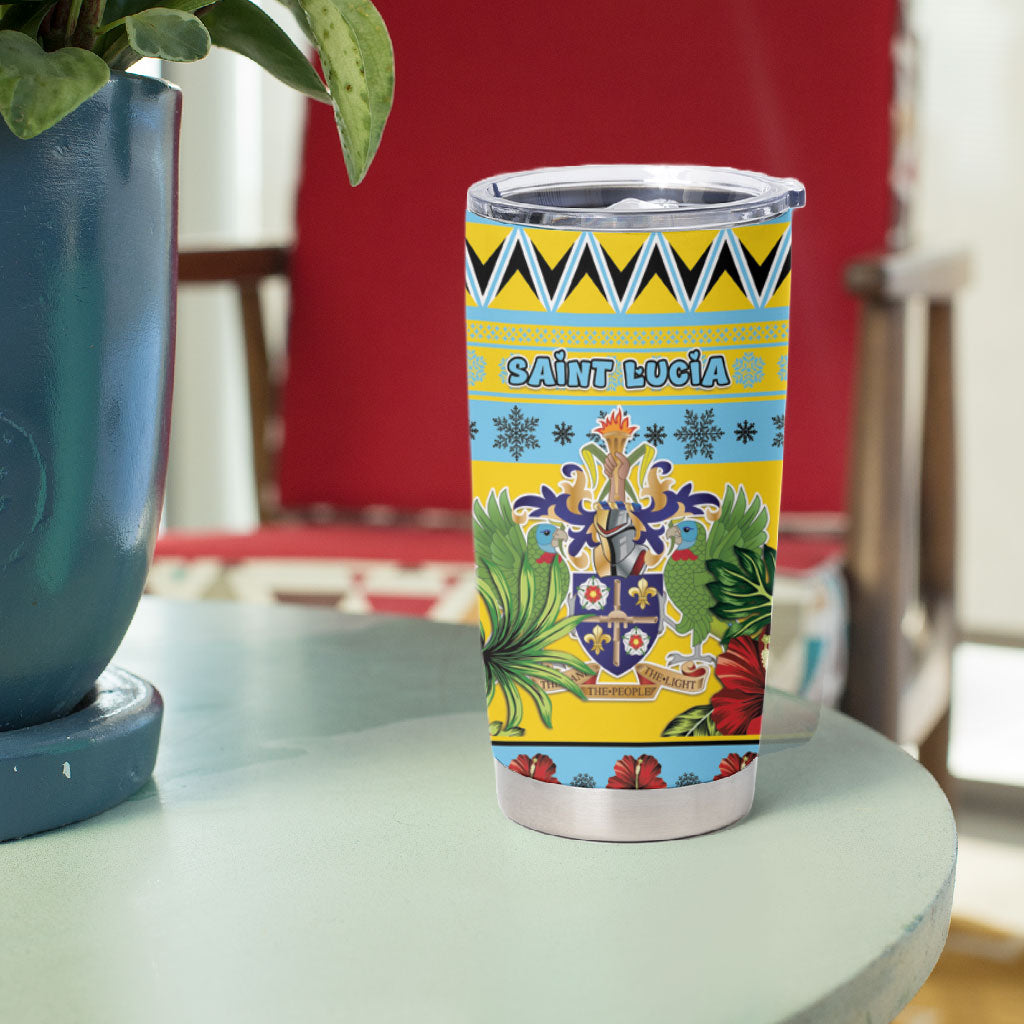 Afro-Saint Lucian Christmas Tumbler Cup This Amazona Parrot Needs A Beach Retreat
