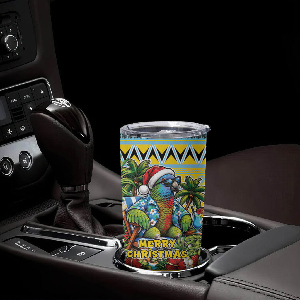 Afro-Saint Lucian Christmas Tumbler Cup This Amazona Parrot Needs A Beach Retreat