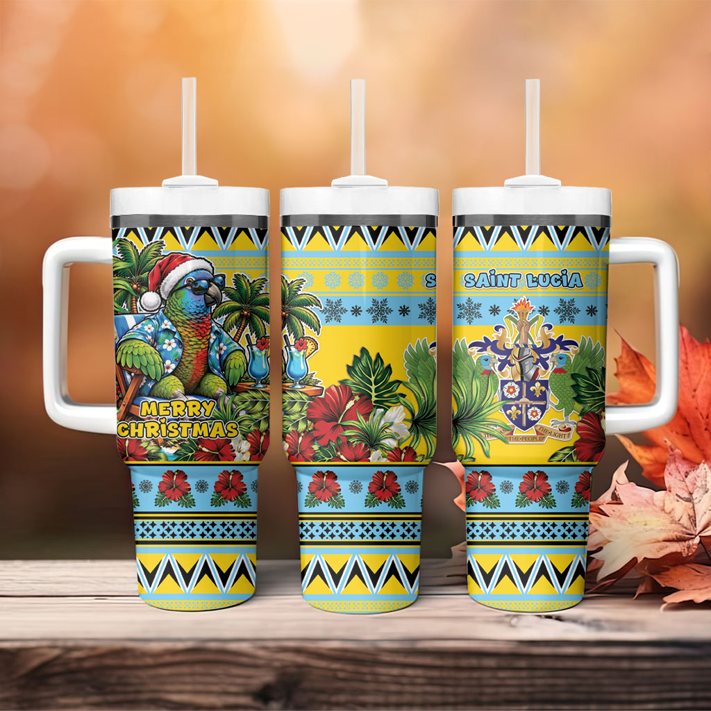 Afro-Saint Lucian Christmas Tumbler With Handle This Amazona Parrot Needs A Beach Retreat