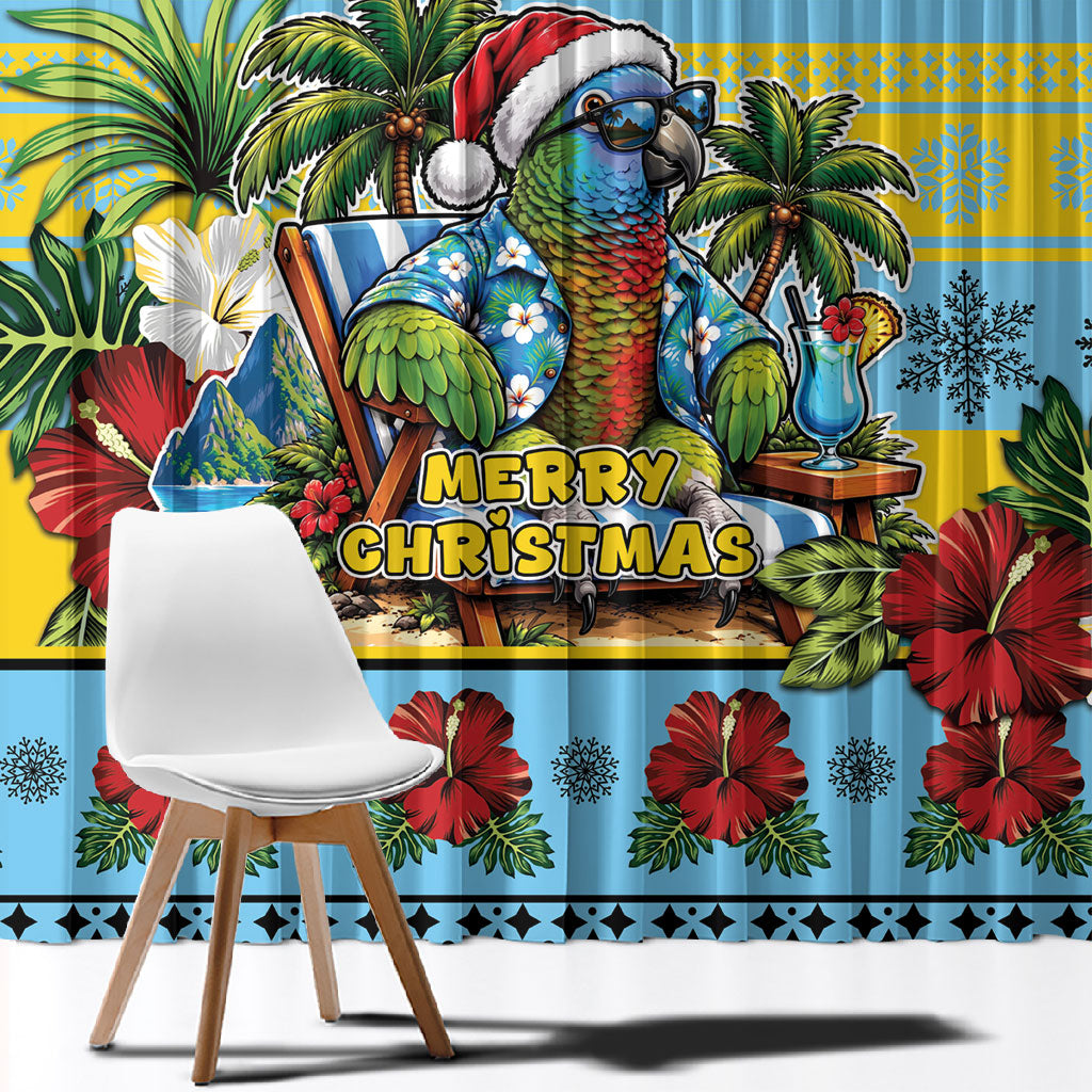 Afro-Saint Lucian Christmas Window Curtain This Amazona Parrot Needs A Beach Retreat