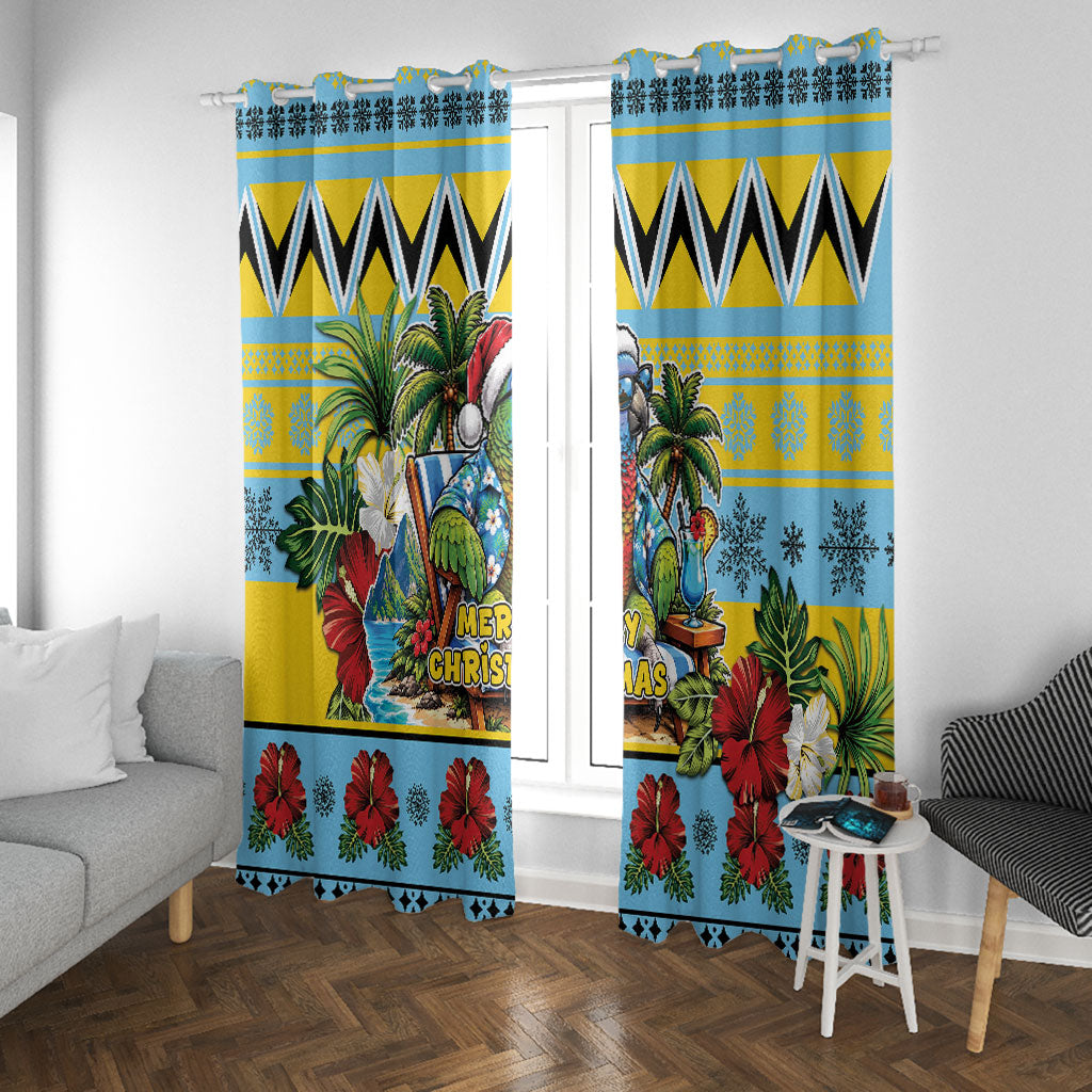 Afro-Saint Lucian Christmas Window Curtain This Amazona Parrot Needs A Beach Retreat