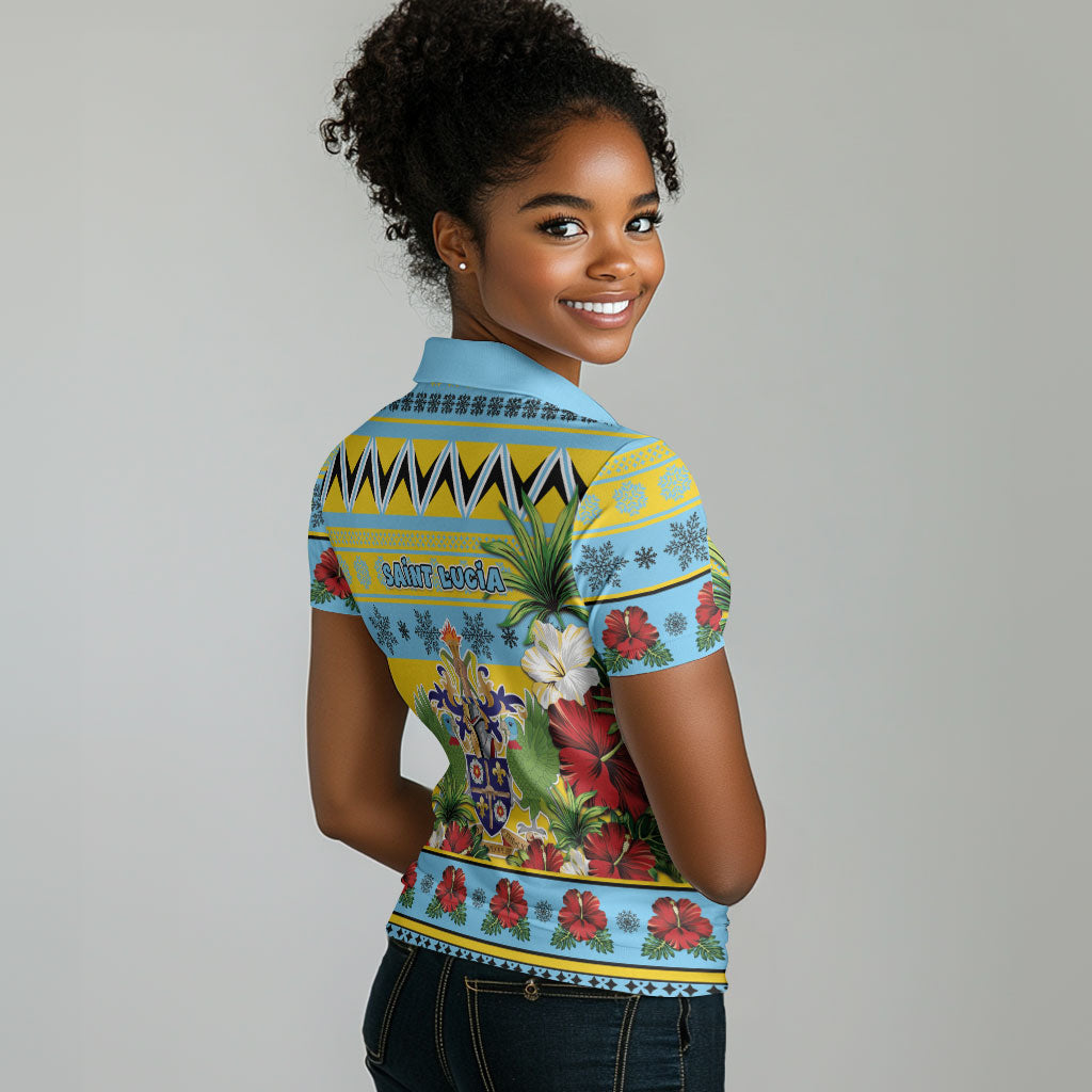 Afro-Saint Lucian Christmas Women Polo Shirt This Amazona Parrot Needs A Beach Retreat