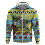Afro-Saint Lucian Christmas Zip Hoodie This Amazona Parrot Needs A Beach Retreat