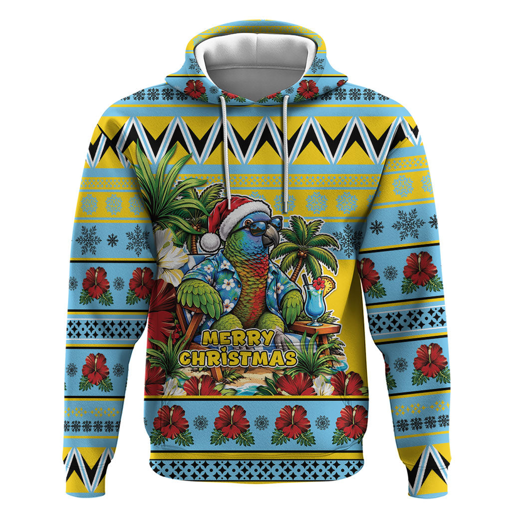 Afro-Saint Lucian Christmas Zip Hoodie This Amazona Parrot Needs A Beach Retreat