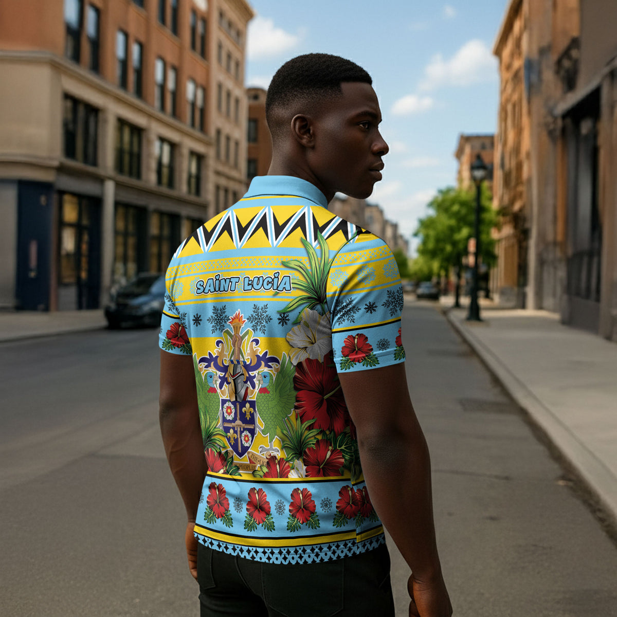 Afro-Saint Lucian Christmas Zipper Polo Shirt This Amazona Parrot Needs A Beach Retreat