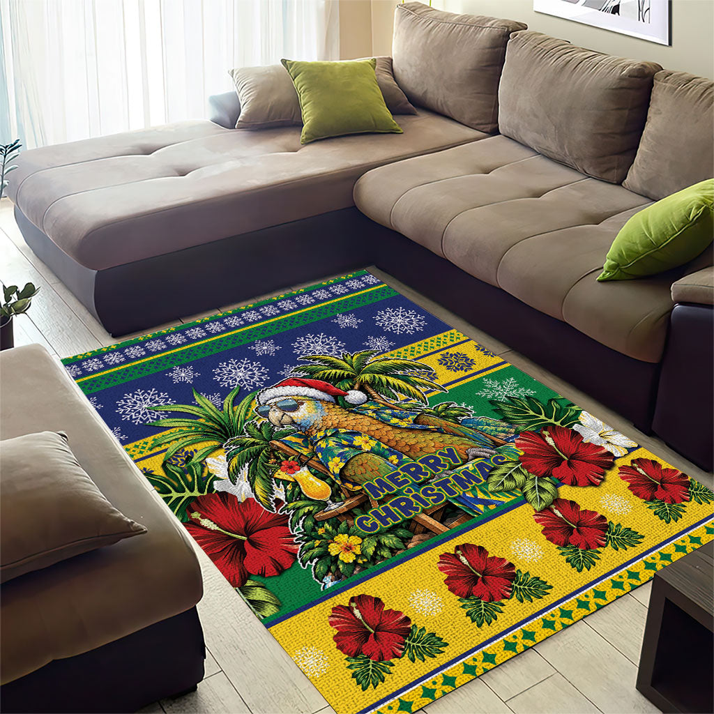 Afro-Vincentian Christmas Area Rug This Vincy Parrot Needs A Beach Retreat