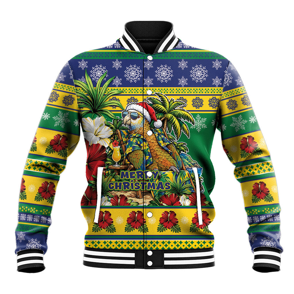 Afro-Vincentian Christmas Baseball Jacket This Vincy Parrot Needs A Beach Retreat
