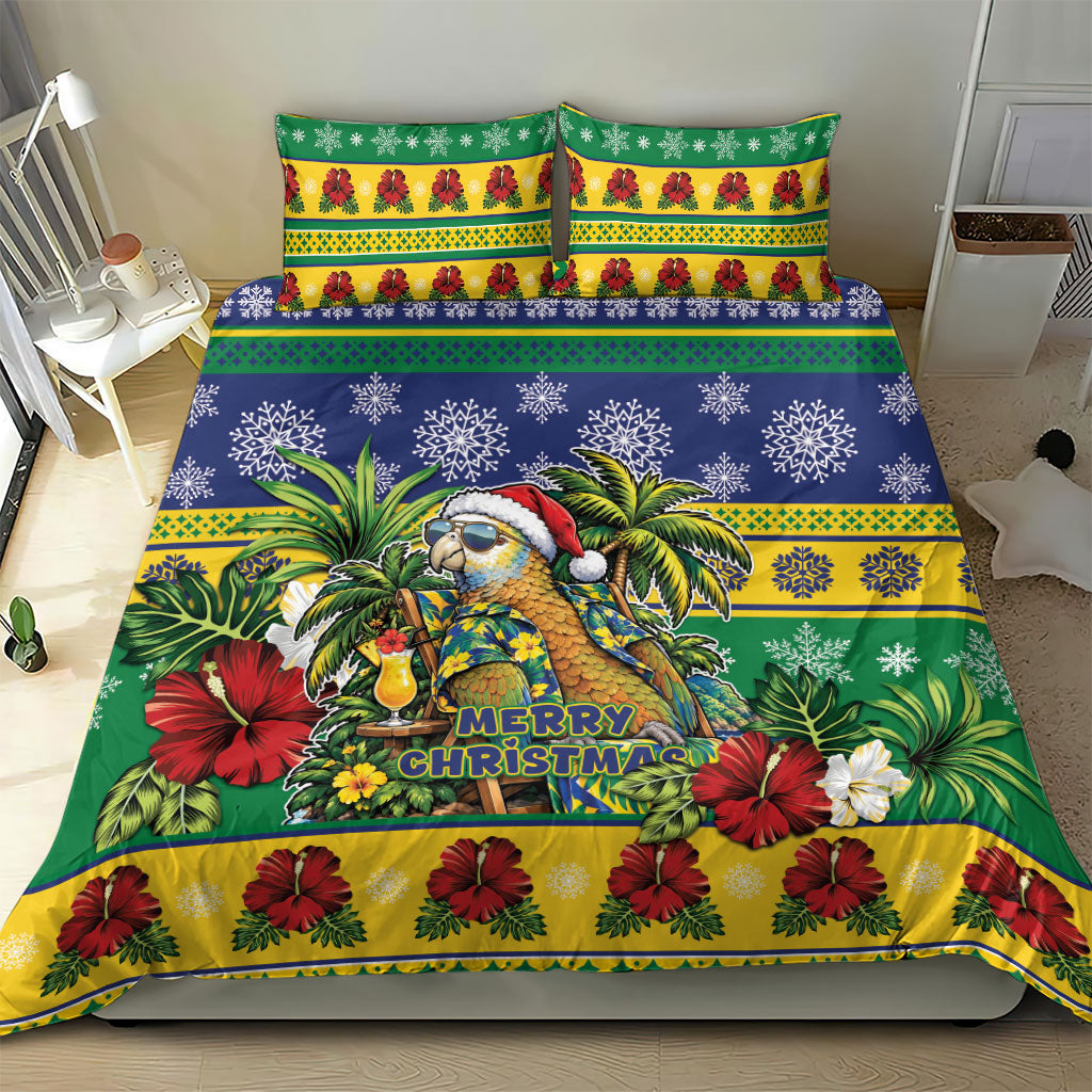 Afro-Vincentian Christmas Bedding Set This Vincy Parrot Needs A Beach Retreat