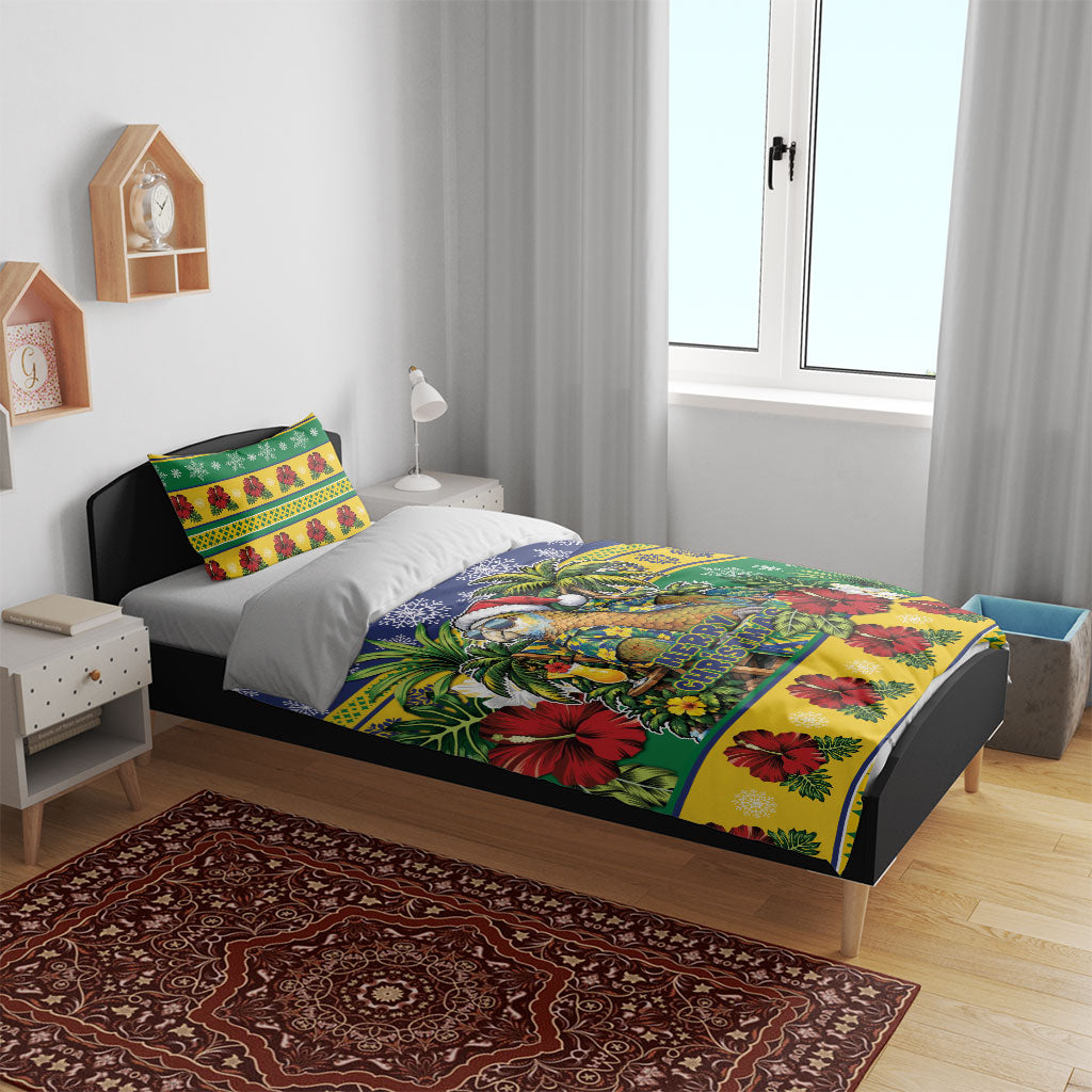Afro-Vincentian Christmas Bedding Set This Vincy Parrot Needs A Beach Retreat