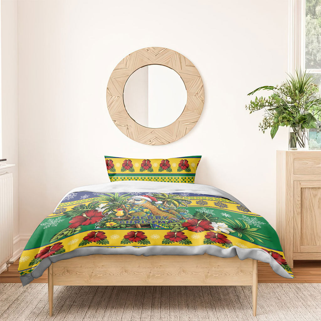 Afro-Vincentian Christmas Bedding Set This Vincy Parrot Needs A Beach Retreat