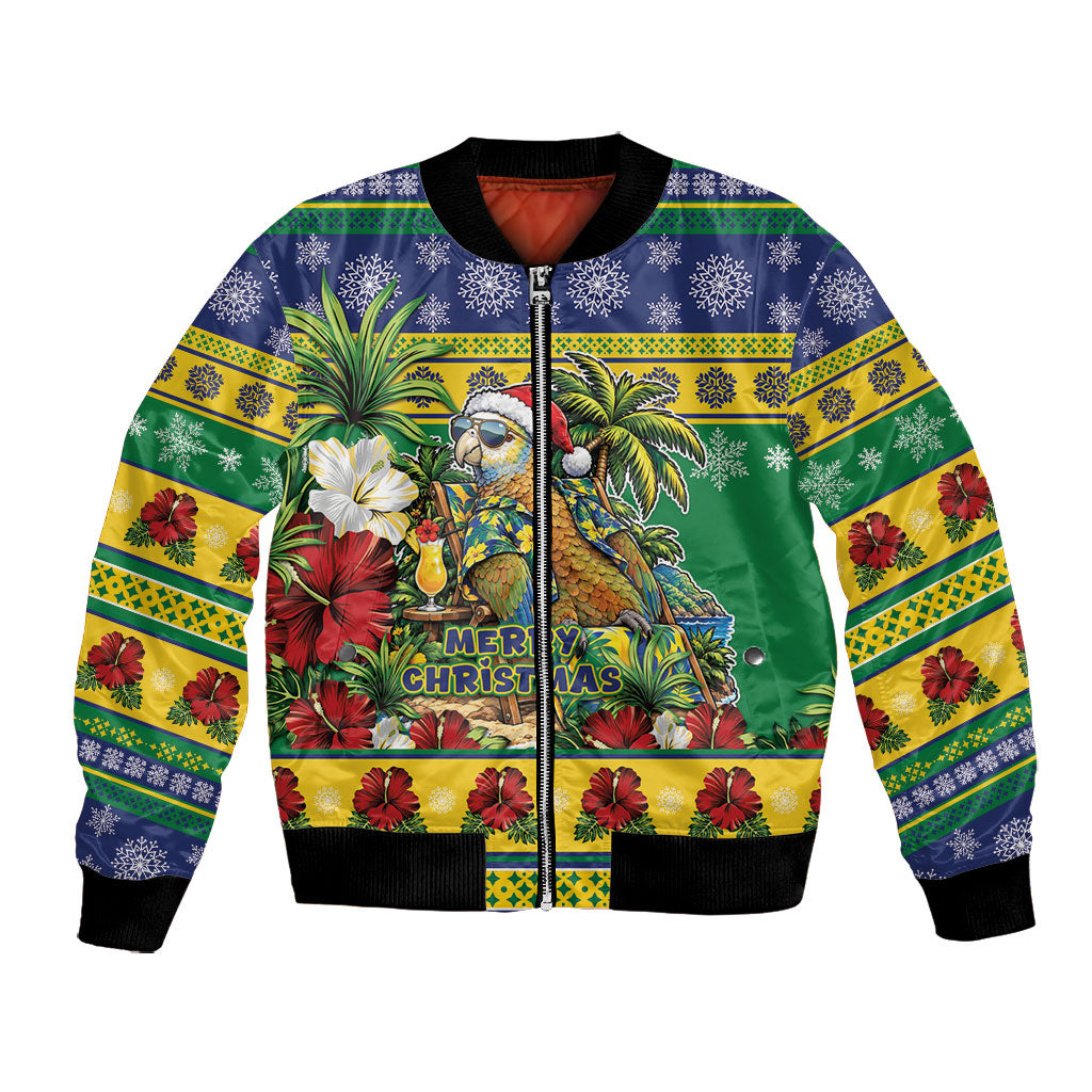 Afro-Vincentian Christmas Bomber Jacket This Vincy Parrot Needs A Beach Retreat