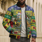 Afro-Vincentian Christmas Bomber Puffer Jacket This Vincy Parrot Needs A Beach Retreat