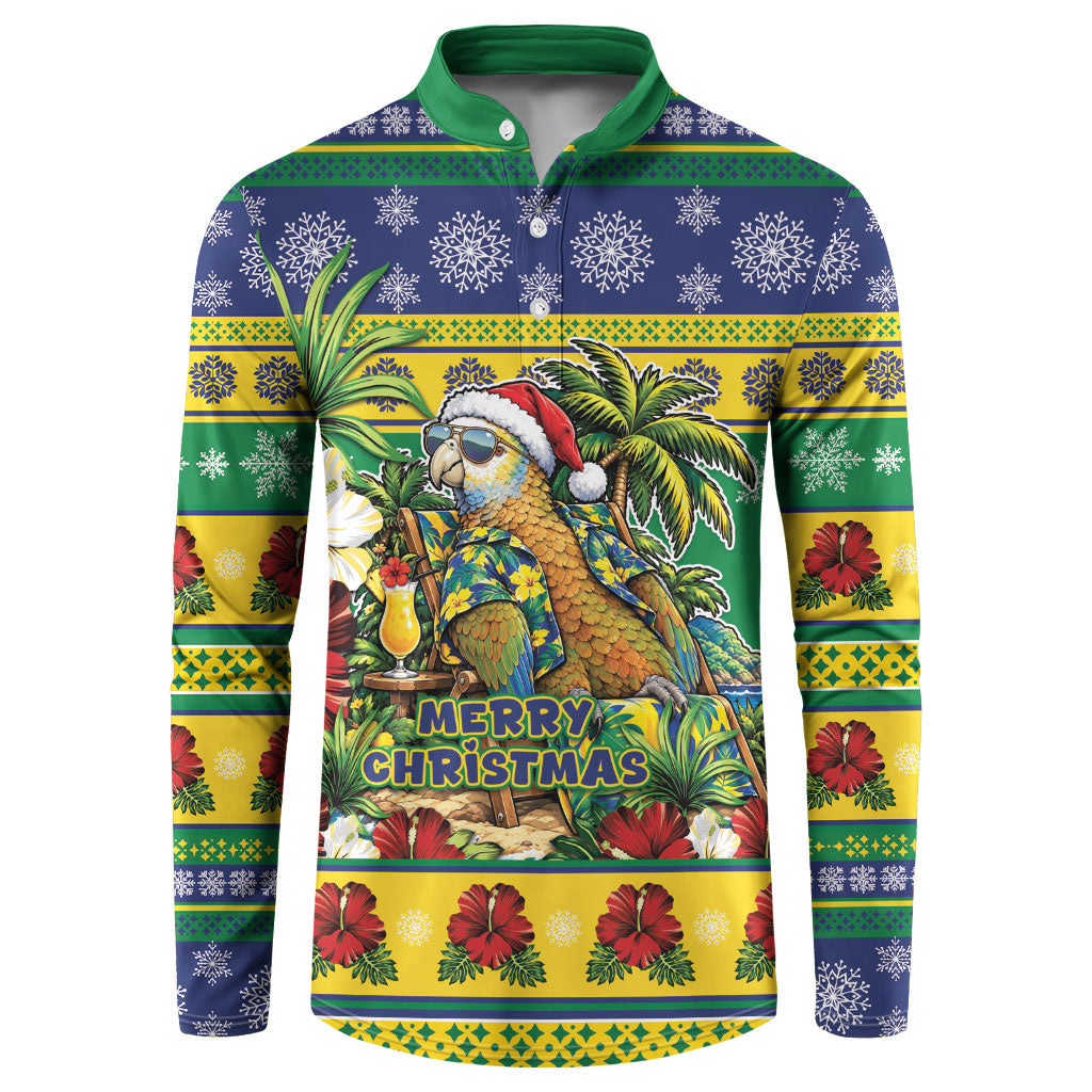 Afro-Vincentian Christmas Button Sweatshirt This Vincy Parrot Needs A Beach Retreat