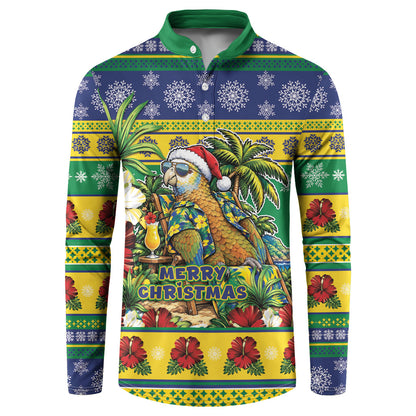 Afro-Vincentian Christmas Button Sweatshirt This Vincy Parrot Needs A Beach Retreat