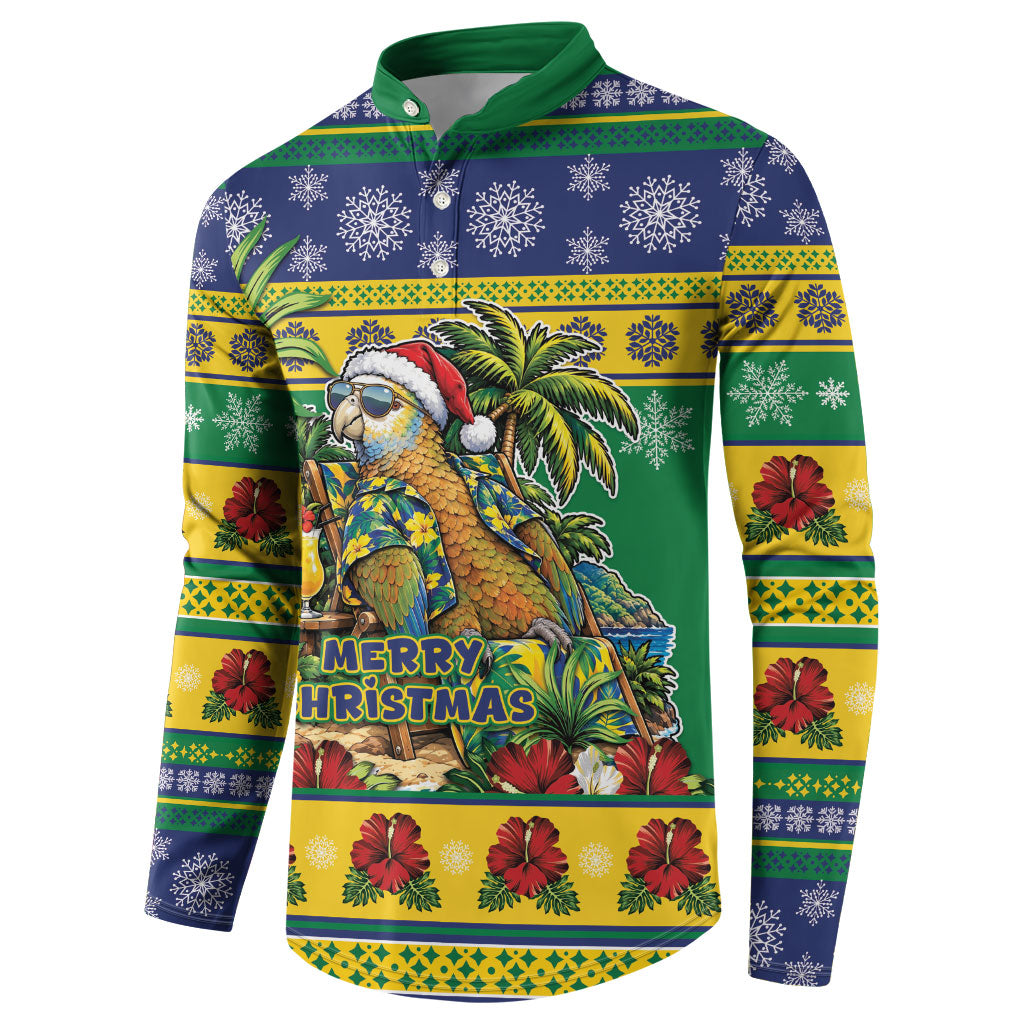 Afro-Vincentian Christmas Button Sweatshirt This Vincy Parrot Needs A Beach Retreat