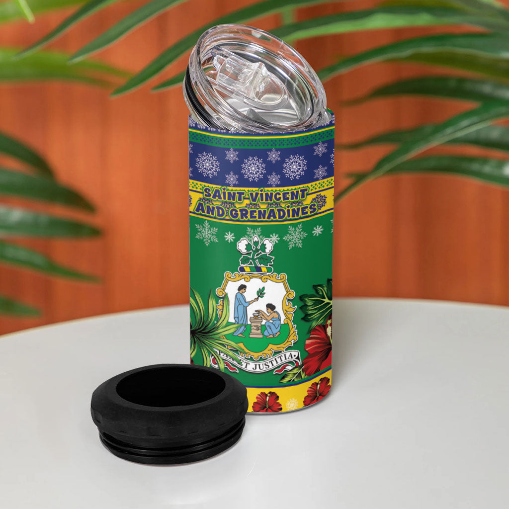 Afro-Vincentian Christmas 4 in 1 Can Cooler Tumbler This Vincy Parrot Needs A Beach Retreat