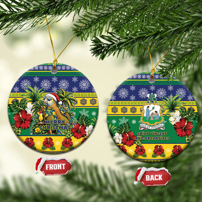Afro-Vincentian Christmas Ceramic Ornament This Vincy Parrot Needs A Beach Retreat