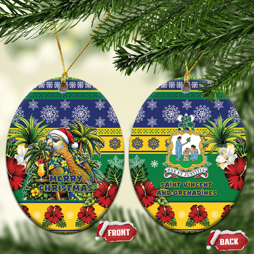 Afro-Vincentian Christmas Ceramic Ornament This Vincy Parrot Needs A Beach Retreat