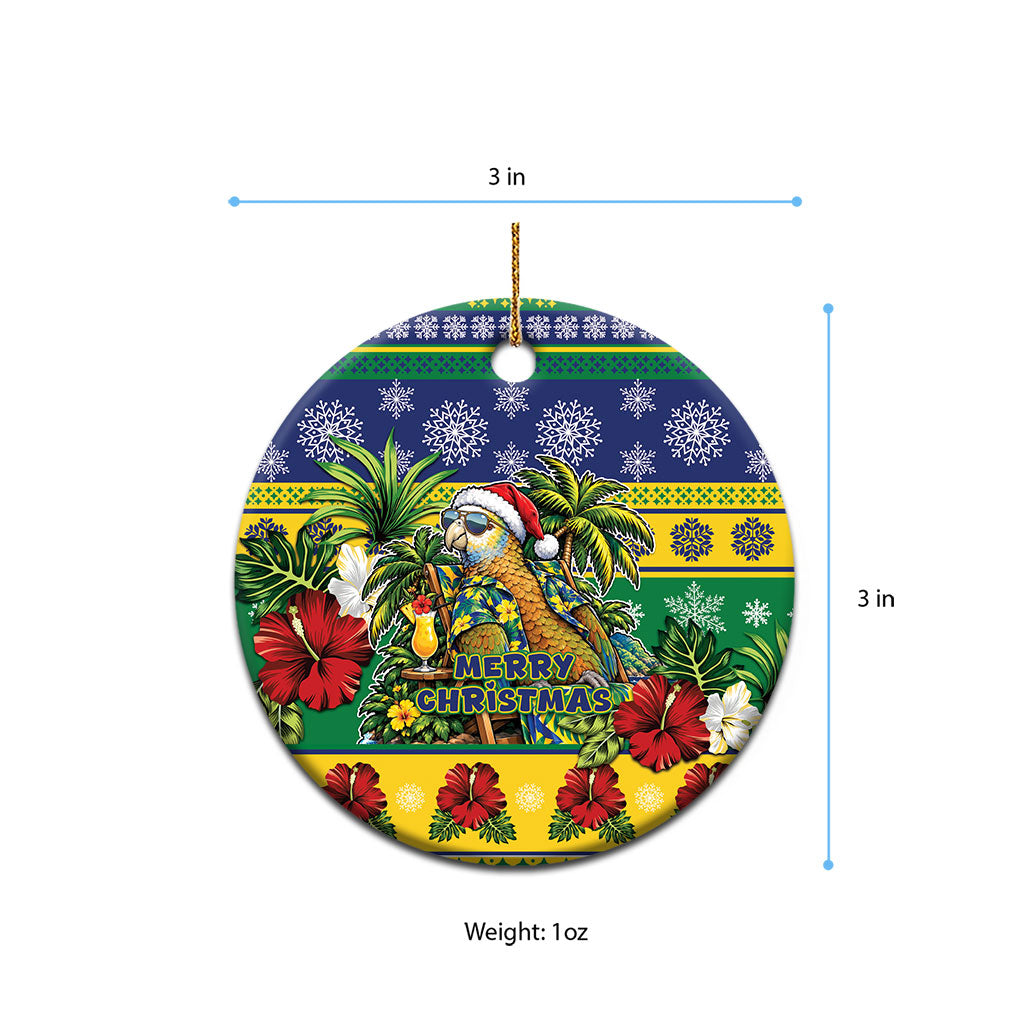 Afro-Vincentian Christmas Ceramic Ornament This Vincy Parrot Needs A Beach Retreat