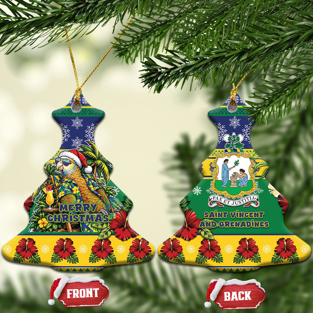 Afro-Vincentian Christmas Ceramic Ornament This Vincy Parrot Needs A Beach Retreat