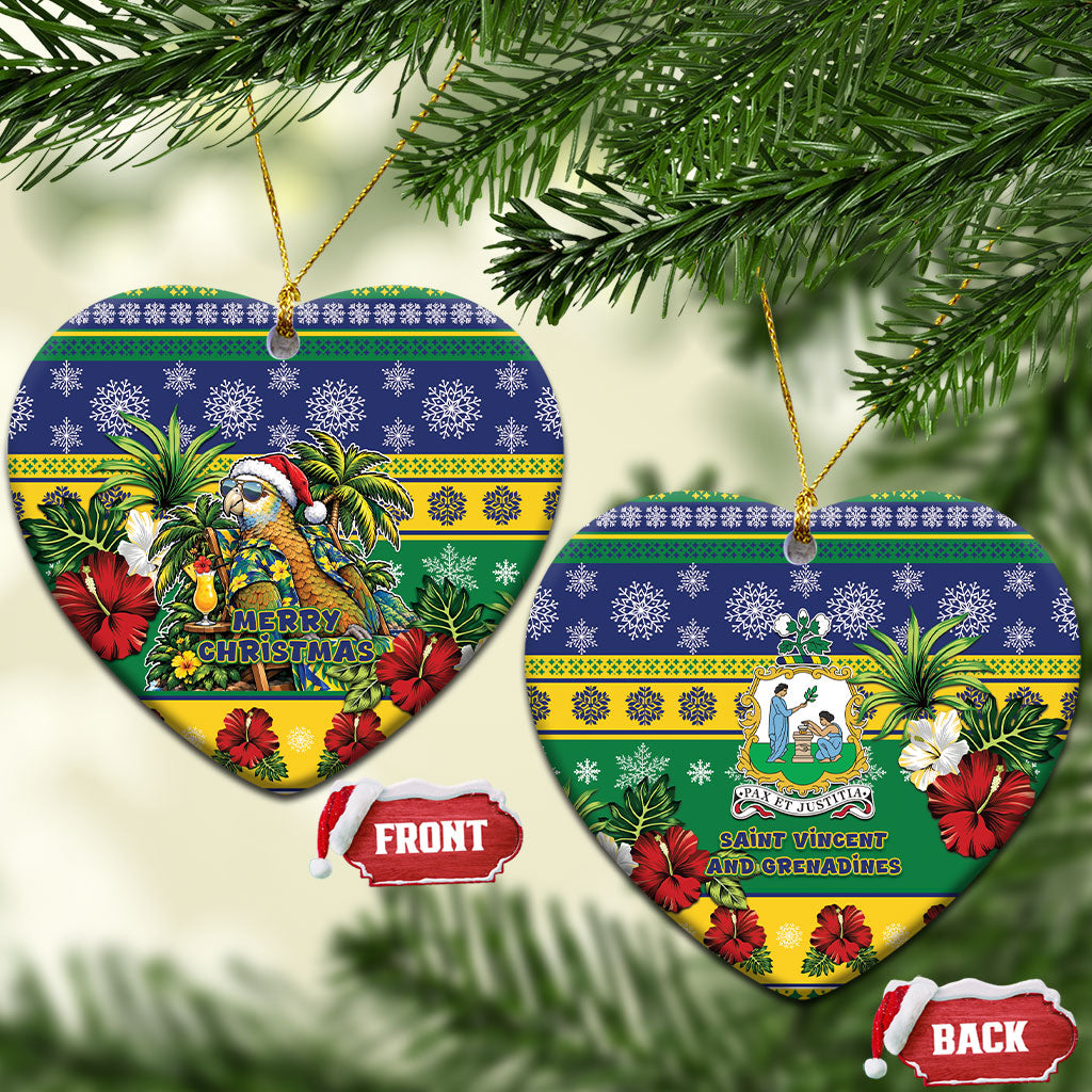Afro-Vincentian Christmas Ceramic Ornament This Vincy Parrot Needs A Beach Retreat