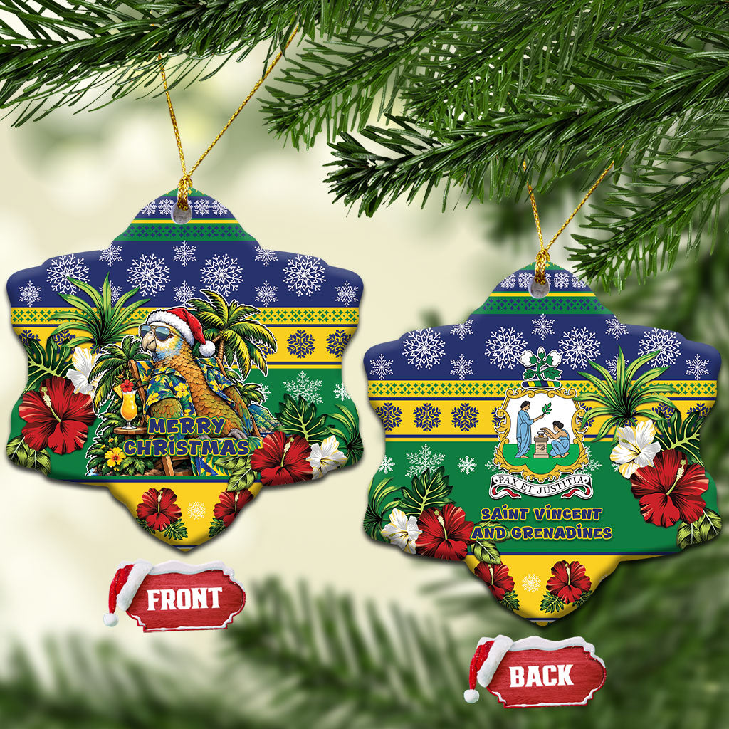 Afro-Vincentian Christmas Ceramic Ornament This Vincy Parrot Needs A Beach Retreat