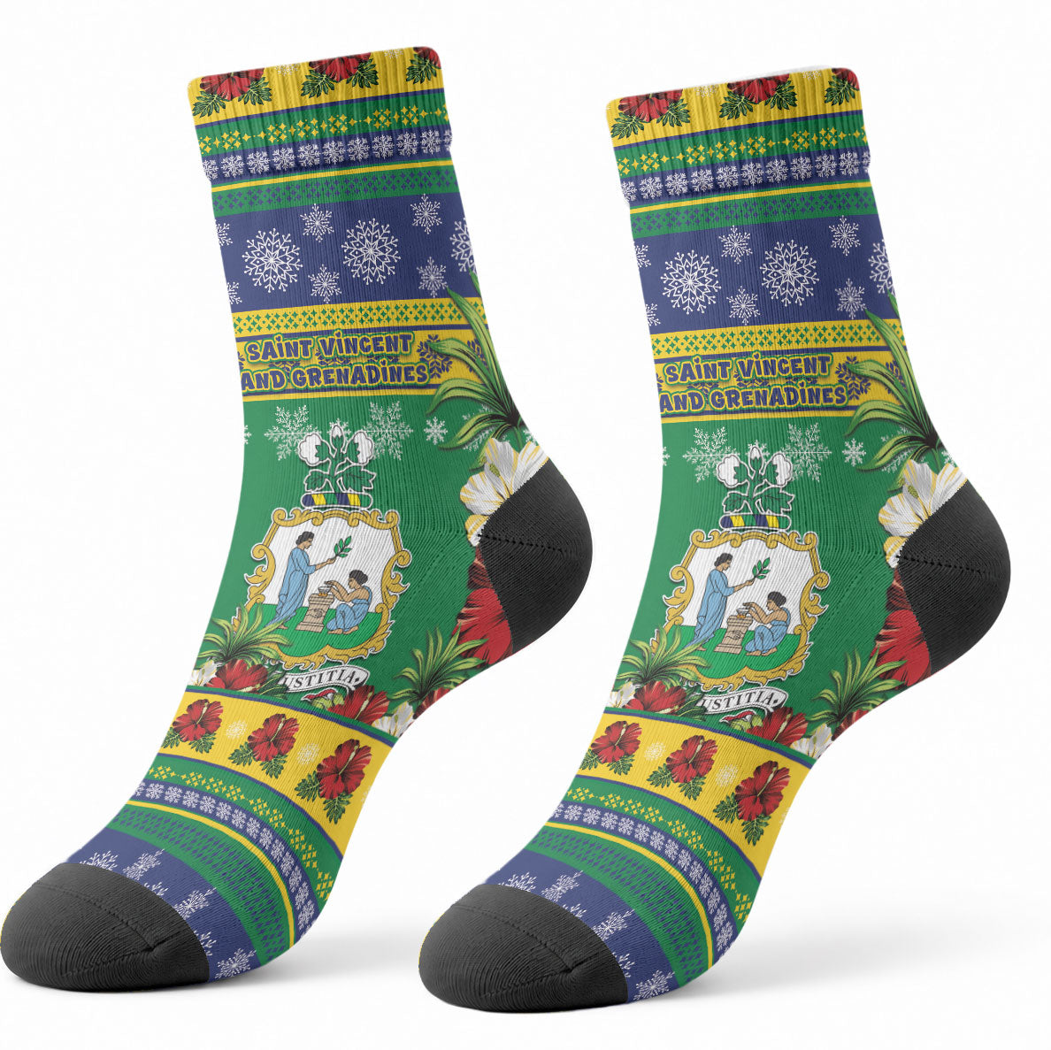 Afro-Vincentian Christmas Crew Socks This Vincy Parrot Needs A Beach Retreat