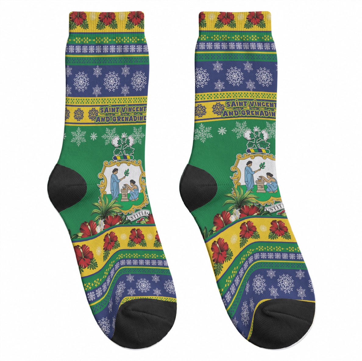 Afro-Vincentian Christmas Crew Socks This Vincy Parrot Needs A Beach Retreat