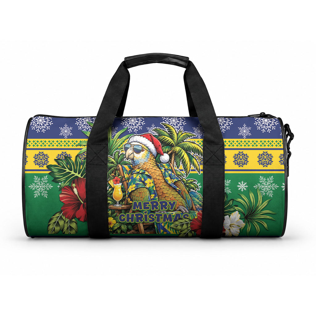 Afro-Vincentian Christmas Duffle Bag This Vincy Parrot Needs A Beach Retreat