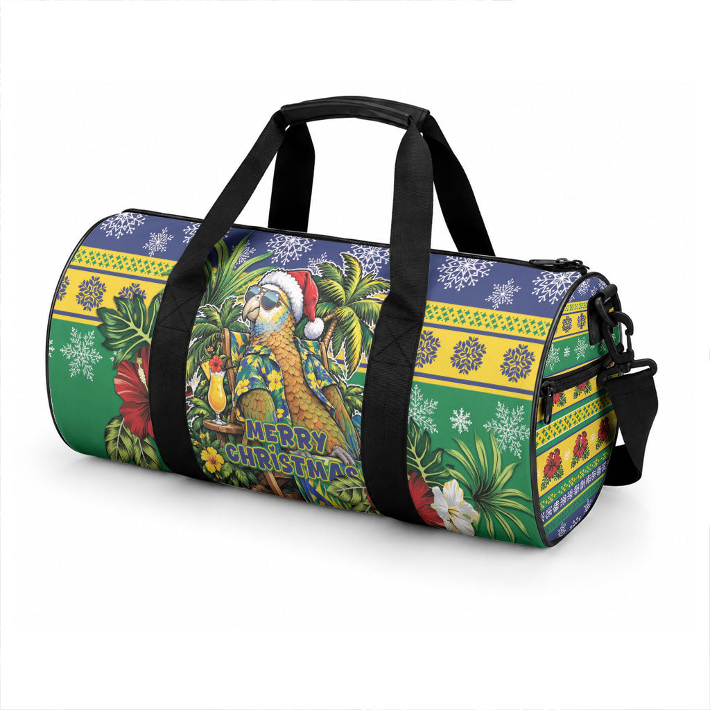 Afro-Vincentian Christmas Duffle Bag This Vincy Parrot Needs A Beach Retreat