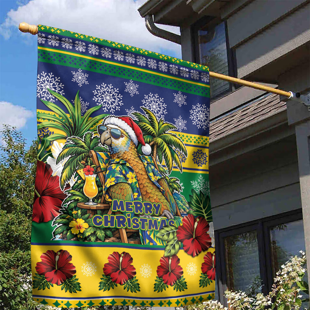 Afro-Vincentian Christmas Garden Flag This Vincy Parrot Needs A Beach Retreat