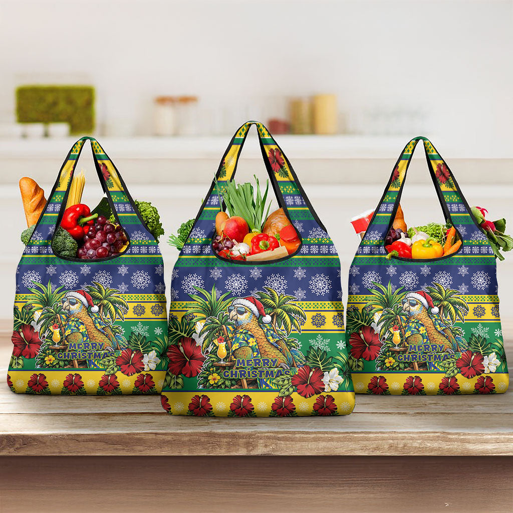 Afro-Vincentian Christmas Grocery Bag This Vincy Parrot Needs A Beach Retreat