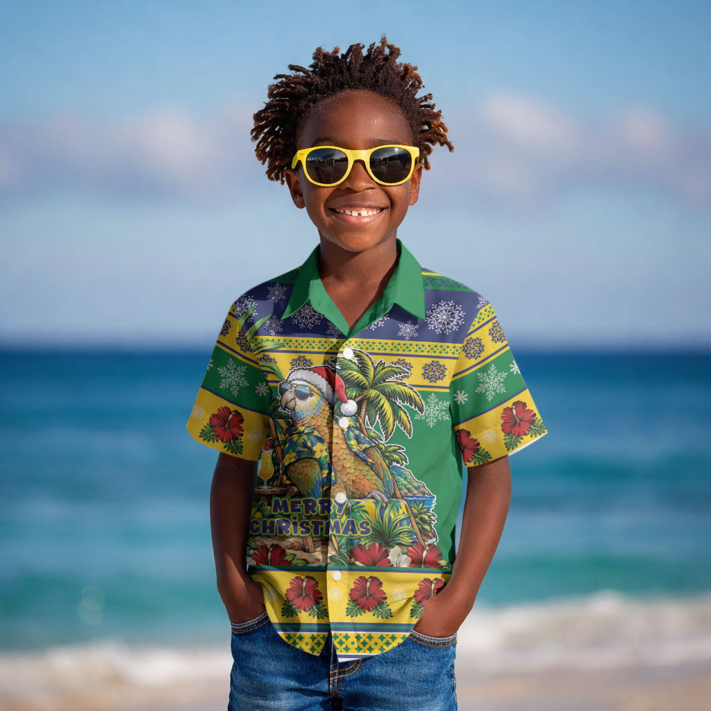 Afro-Vincentian Christmas Kid Hawaiian Shirt This Vincy Parrot Needs A Beach Retreat