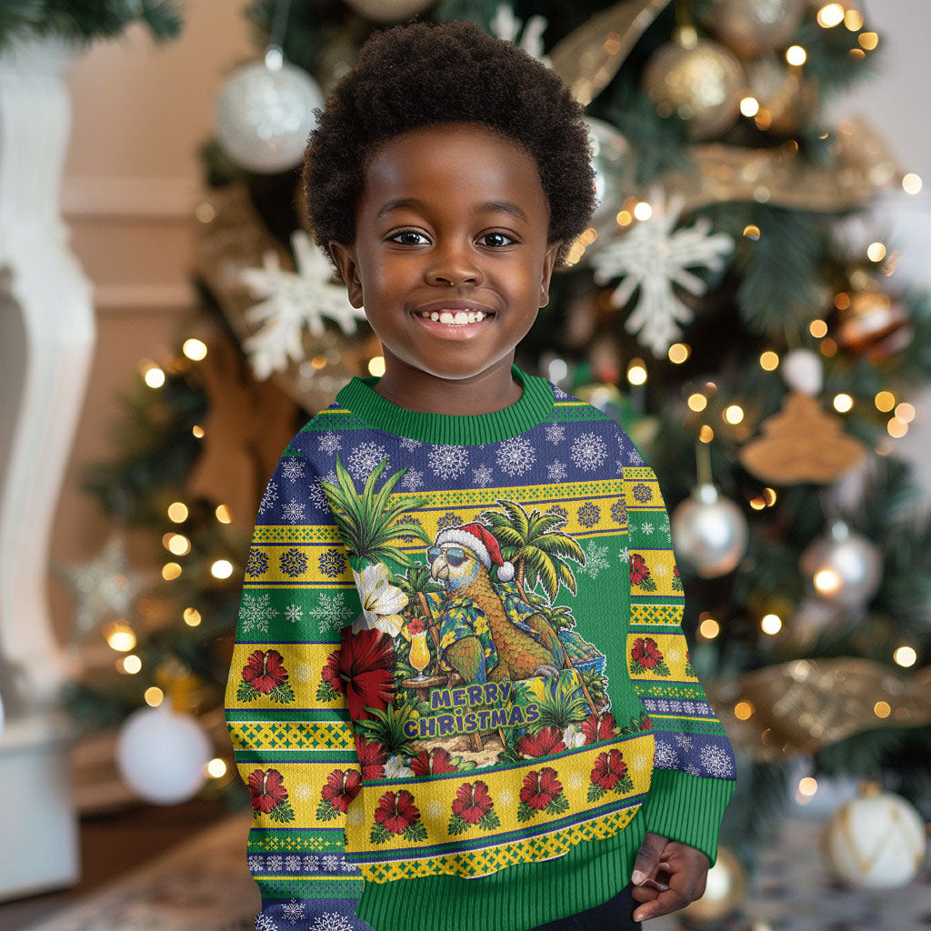 Afro-Vincentian Christmas Kid Ugly Christmas Sweater This Vincy Parrot Needs A Beach Retreat