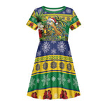 Afro-Vincentian Christmas Kid Short Sleeve Dress This Vincy Parrot Needs A Beach Retreat