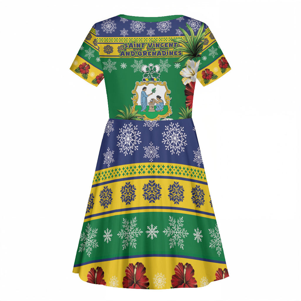 Afro-Vincentian Christmas Kid Short Sleeve Dress This Vincy Parrot Needs A Beach Retreat