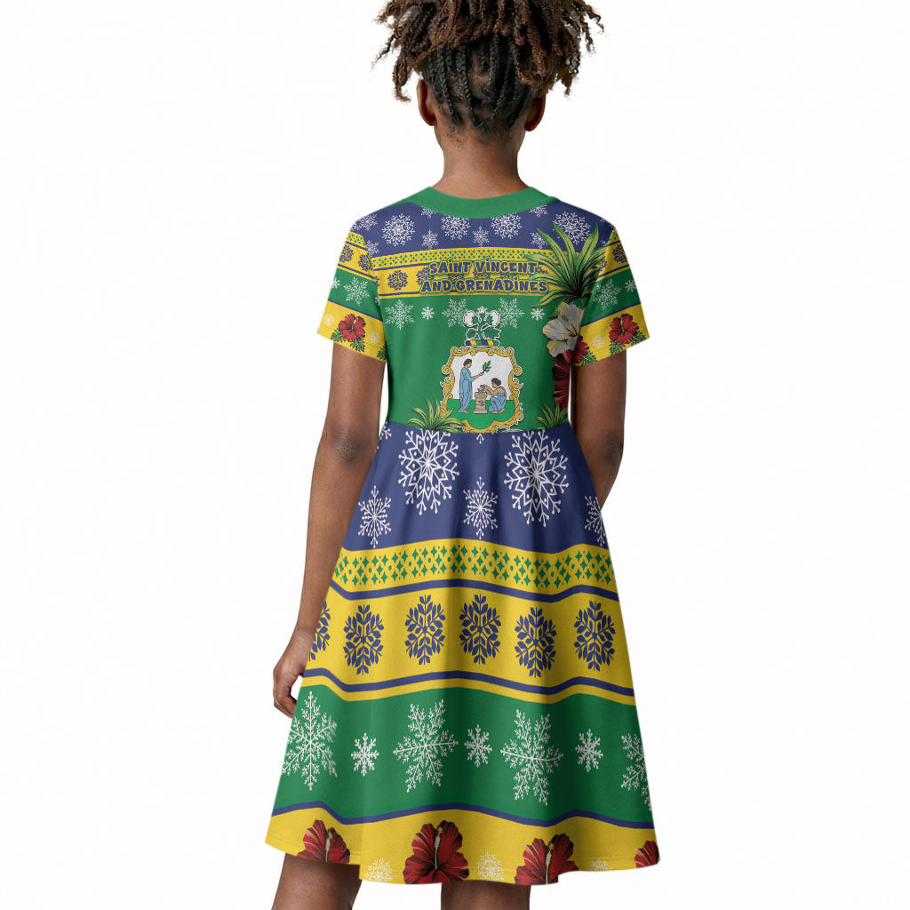 Afro-Vincentian Christmas Kid Short Sleeve Dress This Vincy Parrot Needs A Beach Retreat