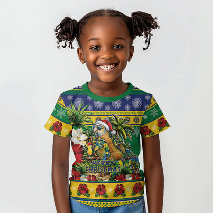 Afro-Vincentian Christmas Kid T shirt This Vincy Parrot Needs A Beach Retreat