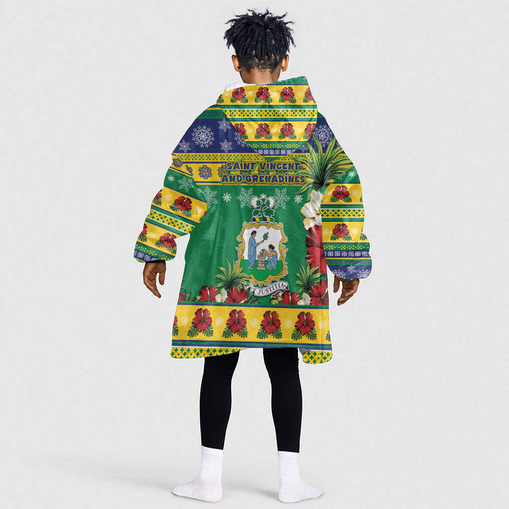 Afro-Vincentian Christmas Kid Wearable Blanket Hoodie This Vincy Parrot Needs A Beach Retreat