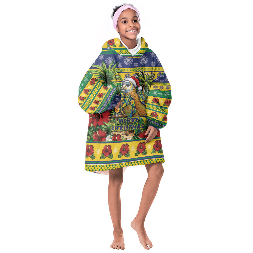 Afro-Vincentian Christmas Kid Wearable Blanket Hoodie This Vincy Parrot Needs A Beach Retreat