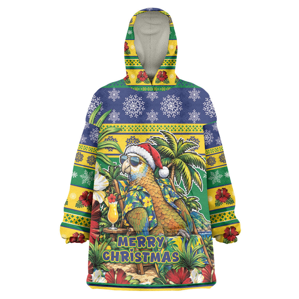 Afro-Vincentian Christmas Kid Wearable Blanket Hoodie This Vincy Parrot Needs A Beach Retreat