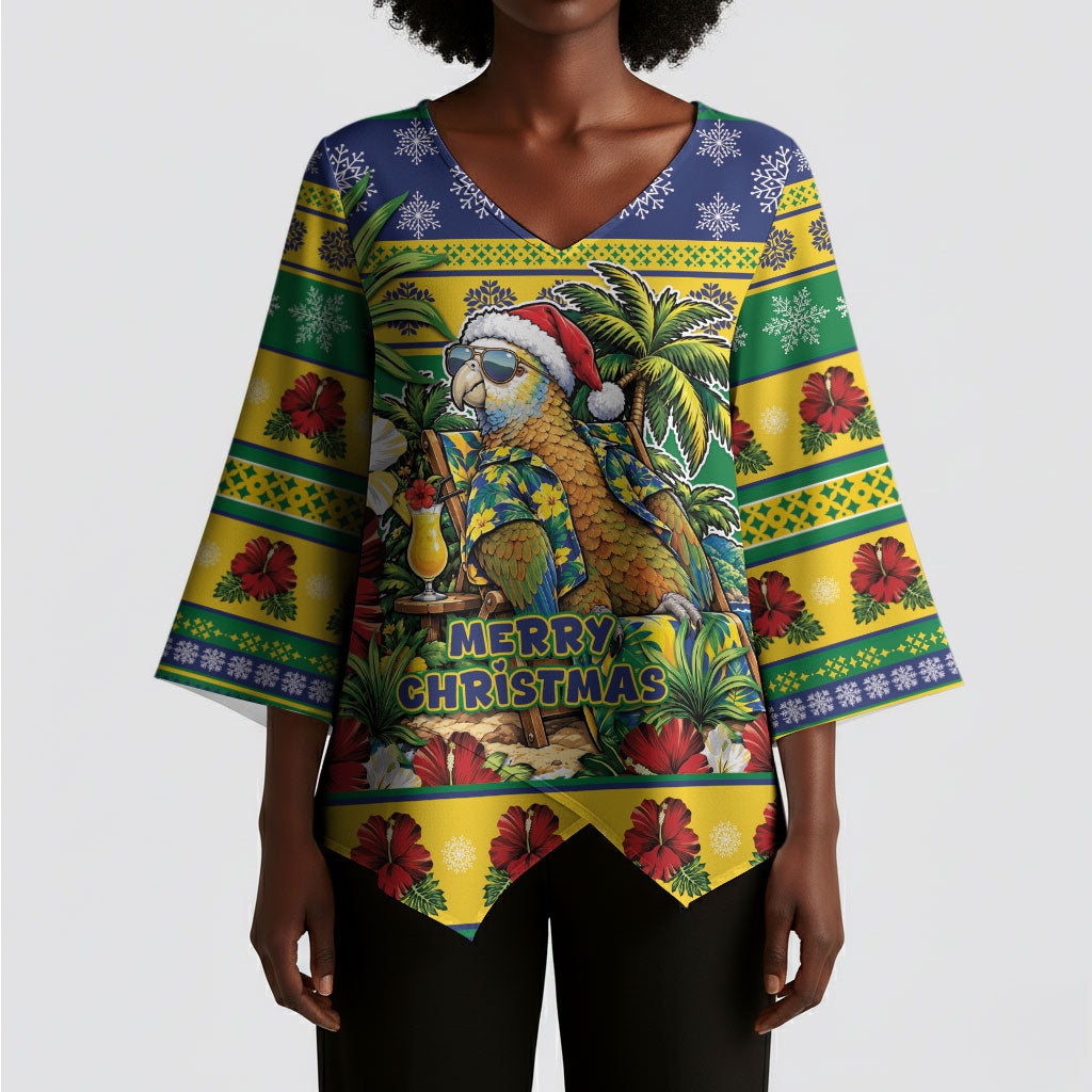 Afro-Vincentian Christmas Kimono Sleeve Blouse This Vincy Parrot Needs A Beach Retreat