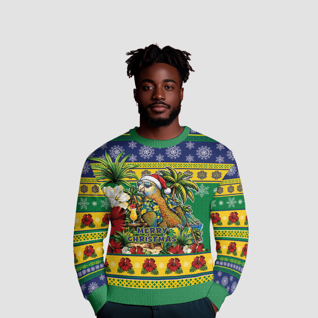 Afro-Vincentian Christmas Ugly Christmas Sweater This Vincy Parrot Needs A Beach Retreat