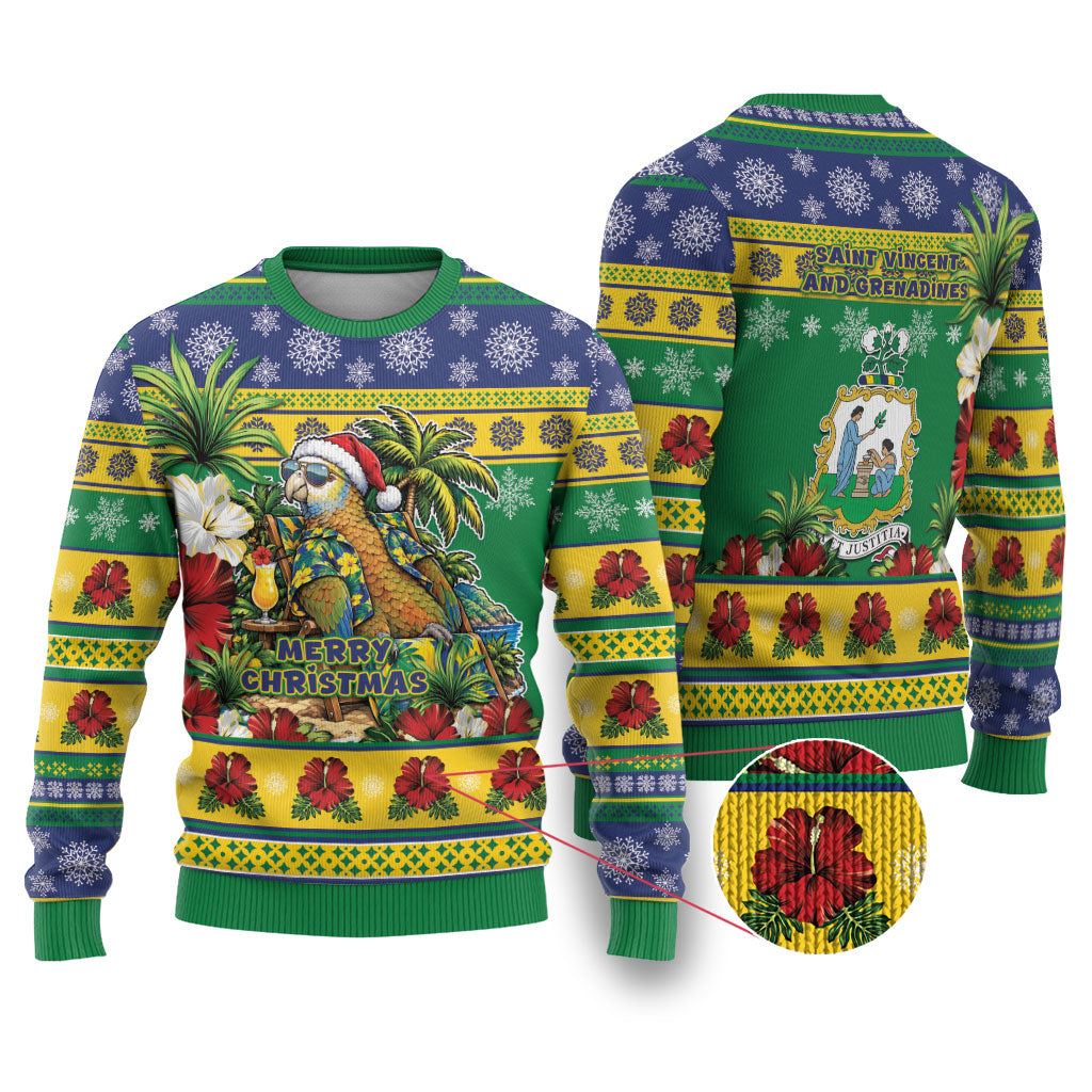 Afro-Vincentian Christmas Ugly Christmas Sweater This Vincy Parrot Needs A Beach Retreat