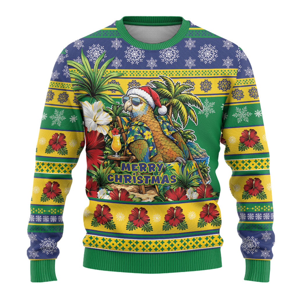 Afro-Vincentian Christmas Ugly Christmas Sweater This Vincy Parrot Needs A Beach Retreat