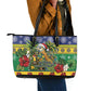 Afro-Vincentian Christmas Leather Tote Bag This Vincy Parrot Needs A Beach Retreat