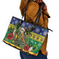 Afro-Vincentian Christmas Leather Tote Bag This Vincy Parrot Needs A Beach Retreat