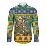 Afro-Vincentian Christmas Long Sleeve Button Shirt This Vincy Parrot Needs A Beach Retreat