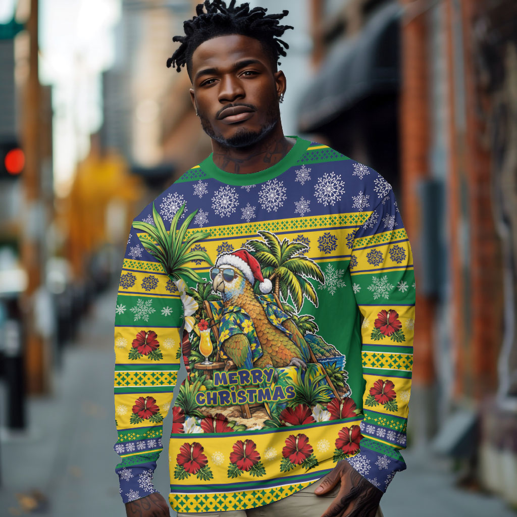 Afro-Vincentian Christmas Long Sleeve Shirt This Vincy Parrot Needs A Beach Retreat