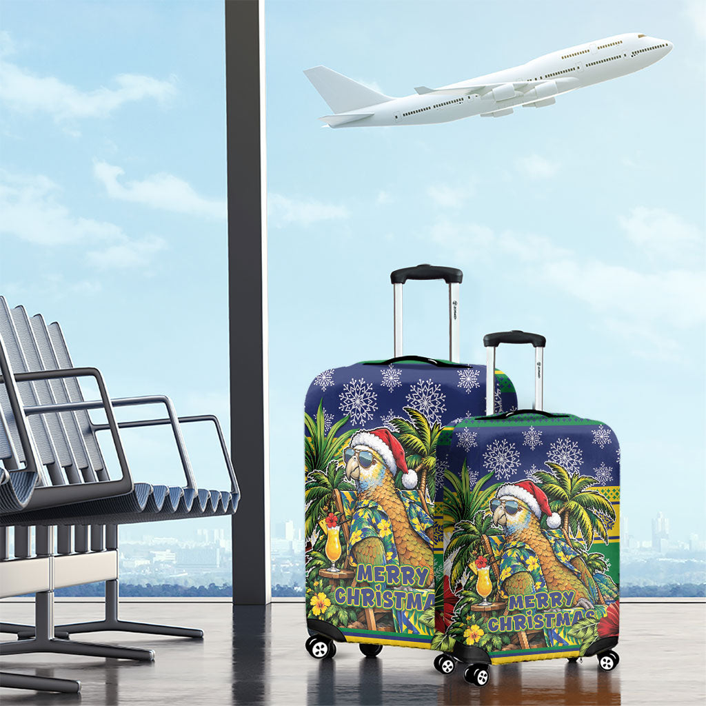 Afro-Vincentian Christmas Luggage Cover This Vincy Parrot Needs A Beach Retreat